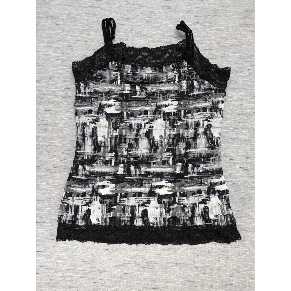 Vintage‎ Y2K Large Ruffle Double Lace Cami Boho Fairy Feminine Cottagecore